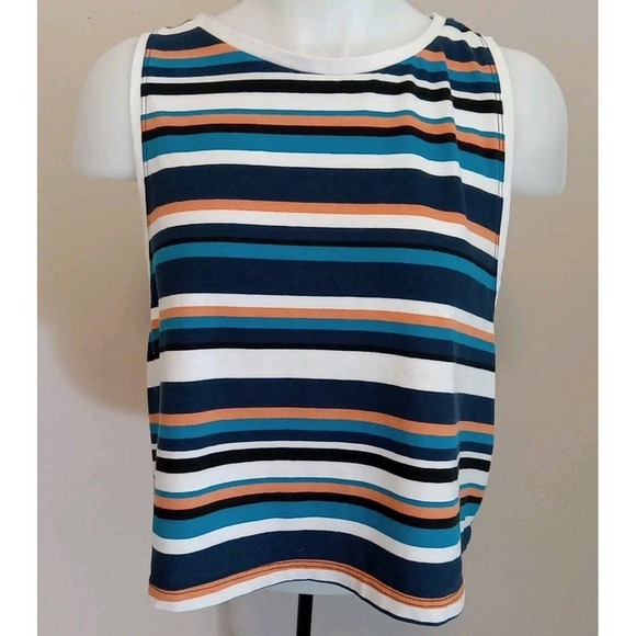 sweaty‎ betty Women Multicolor Stripe Crop Sleeveless Top Size Small - Picture 1 of 7
